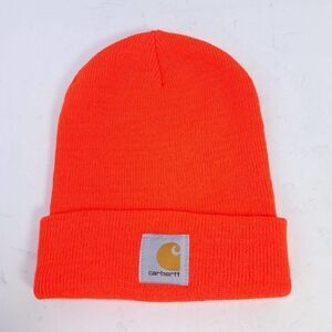 Carhartt Made In Canada Short Watch Hat Orange Work Outdoor Beanie Winter Hat